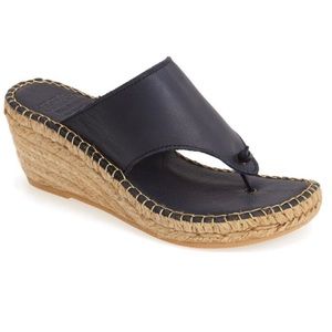 André Assous 'Alyssa' Leather Espadrille - Navy